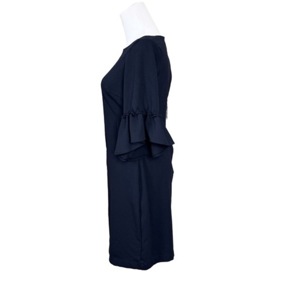 Banana Republic Navy Blue Boat Neck Bell Sleeve Sheath Dress 6 Timeless - Picture 2 of 11